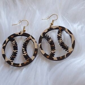 Baseball Wooden Earrings, Softball Earrings. SPORTS MOM